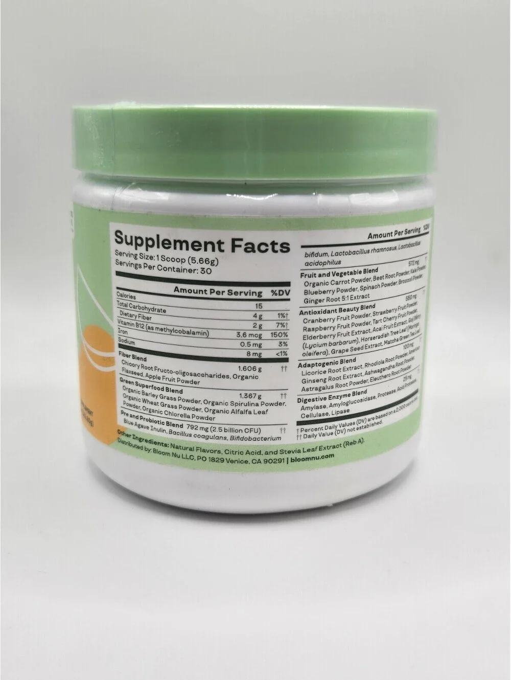 Bloom Nutrition Greens & Superfoods Powder Mango 30 Servings 5.97oz NIB New